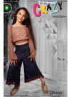 Brown Colour Crazy Two Piece Childrens Wear Faux Georgette Top With Pant Weastern Designer Collection 003
